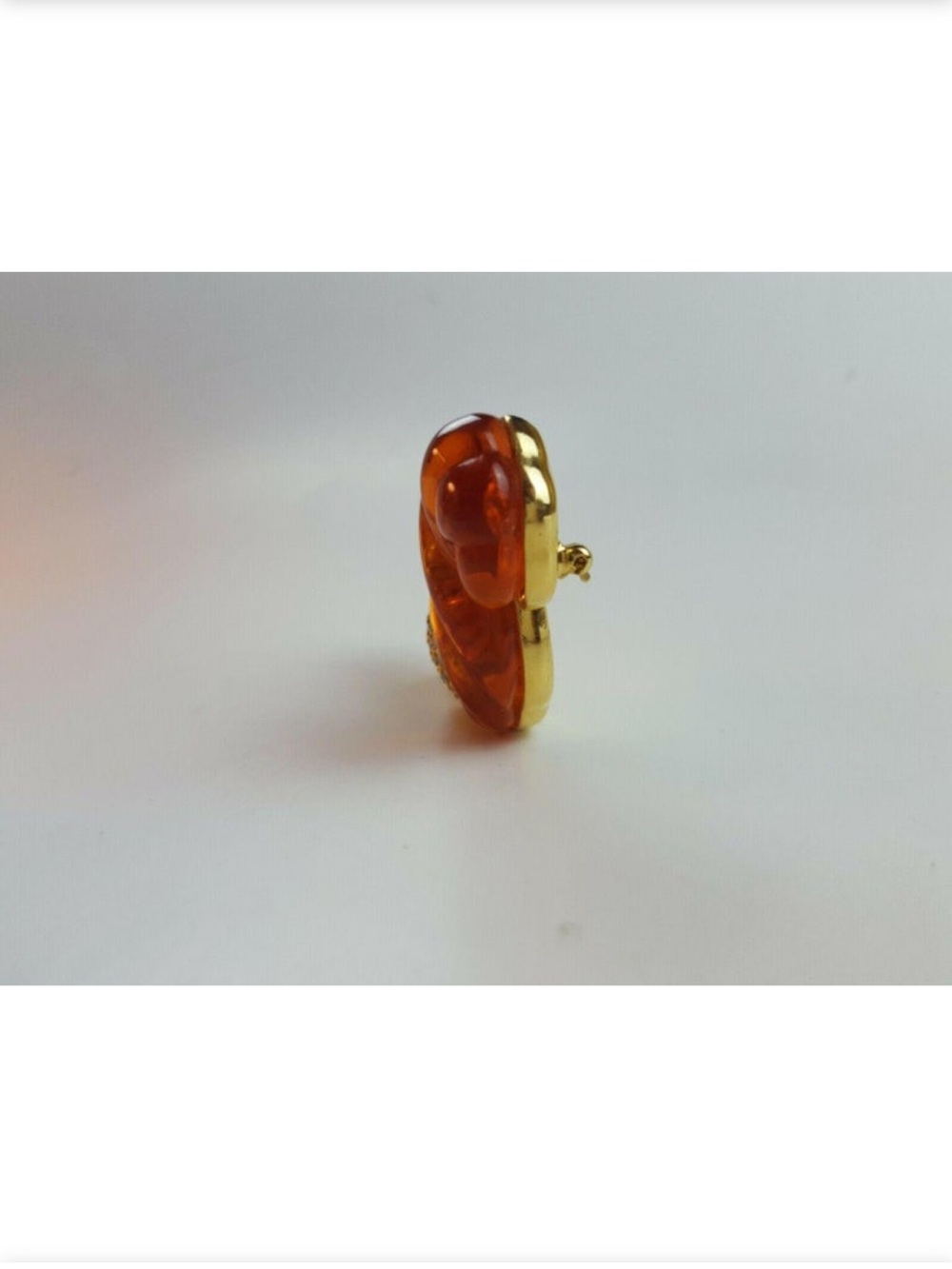 Swarovski Rhinestone & Amber Lucite Squirrel Nolan Miller Brooch Pin - Picture 6 of 10